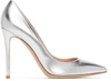 Gianvito Rossi Metallic Napa Open-toe Pumps In Silver
