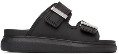 Alexander Mcqueen Black & Silver Rubber Hybrid Sandals