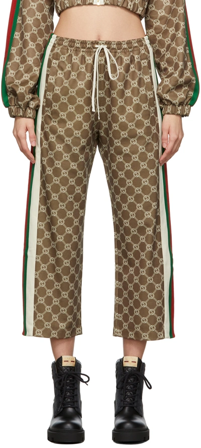 Gucci Interlocking G Snap Button Track Bottoms In Green