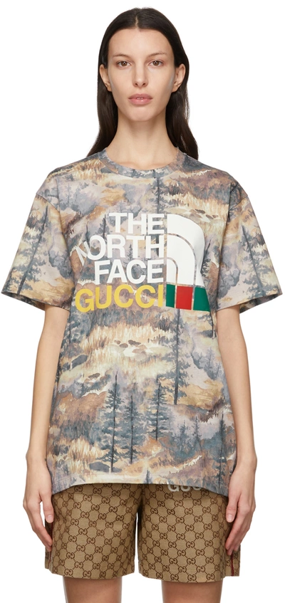 Gucci X The North Face印花t恤 In Multicolor