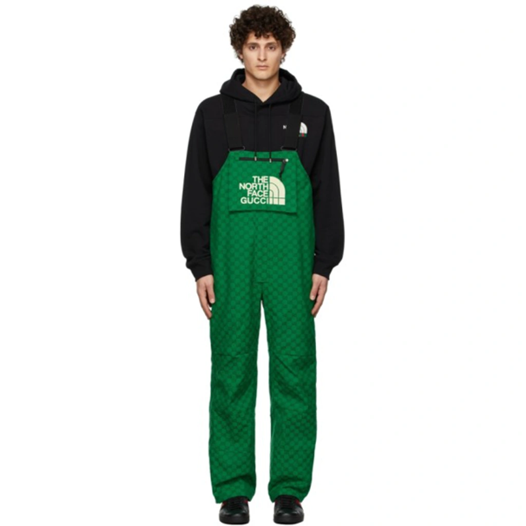 Gucci Green The North Face Edition Canvas Overalls In 3421 Green