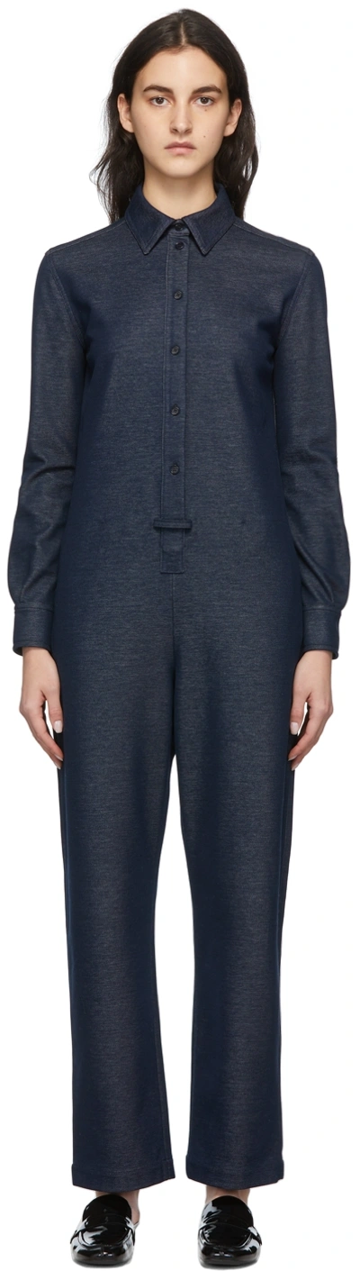 Max Mara Jumpsuit Aus Jersey Aus Einer Baumwollmischung In Marineblau
