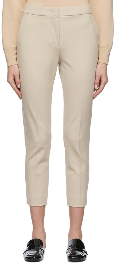 Max Mara Pegno High-rise Jersey Slim Pants In Beige