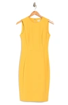 Calvin Klein Sleeveless Sheath Dress In Light Ochre