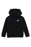 Nike Kids' Club Fleece Hooded Pullover In Black