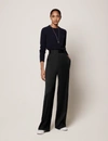 Another Tomorrow Wide Leg Suit Pant In Black