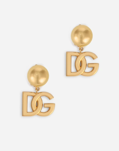 Dolce & Gabbana Clip-on Earrings With Dg Logo In Gold