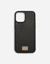 DOLCE & GABBANA DAUPHINE CALFSKIN IPHONE 12 PRO MAX COVER WITH PLATE