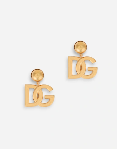 Dolce & Gabbana Clip-on Earrings With Dg Logo In Gold
