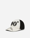 DOLCE & GABBANA BAIZE AND LEATHER BASEBALL CAP WITH LETTERING