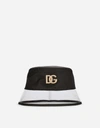 Dolce & Gabbana Nylon And Pvc Bucket Hat With Dg Logo In Black