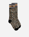 DOLCE & GABBANA LEOPARD-PRINT COTTON JACQUARD SOCKS