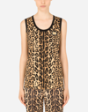 Dolce & Gabbana Leopard-print Jersey Tank Top In Multicolor