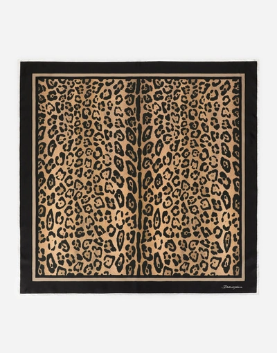 DOLCE & GABBANA LEOPARD-PRINT TWILL SCARF (90 X 90)