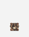 Dolce & Gabbana Airpods Case In Leopard-print Crespo With Branded Plate In Multicolor