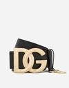Dolce & Gabbana Calfskin Belt With Dg Logo In Black