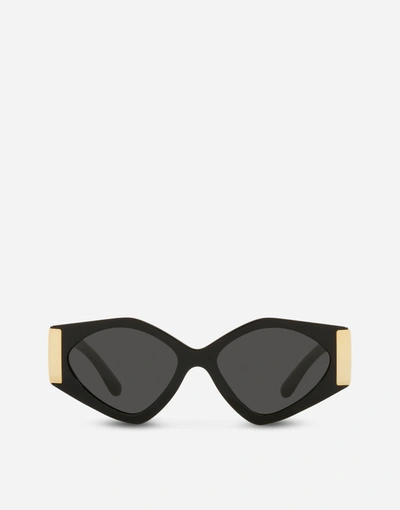Dolce & Gabbana Modern Print Sunglasses In Black