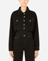 Dolce & Gabbana Cropped Denim Jacket With Pockets In Multicolor