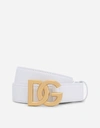 Dolce & Gabbana Calfskin Belt With Dg Logo In White