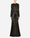 Dolce & Gabbana Sequin-embellished Mermaid-cut Dress In Black