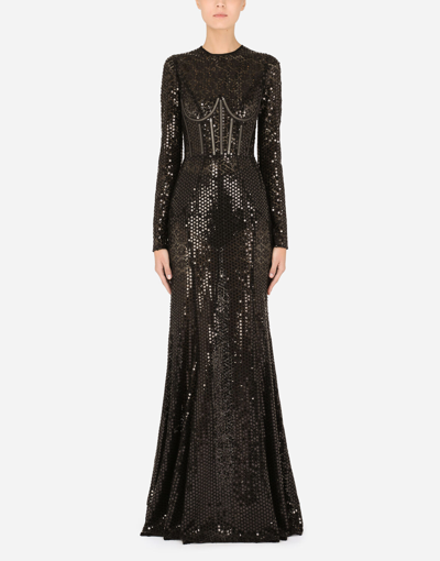 DOLCE & GABBANA LONG SEQUINED MERMAID DRESS