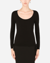 Dolce & Gabbana Viscose Sweater With Lacing And Eyelets In Black