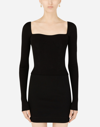 Dolce & Gabbana Full-fashioned Viscose Sweater In Black