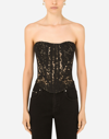 DOLCE & GABBANA LACE BUSTIER WITH LACES AND EYELETS