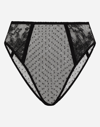 Dolce & Gabbana High-waisted Lace Briefs In Black