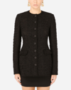 Dolce & Gabbana Long Tweed Jacket In Black