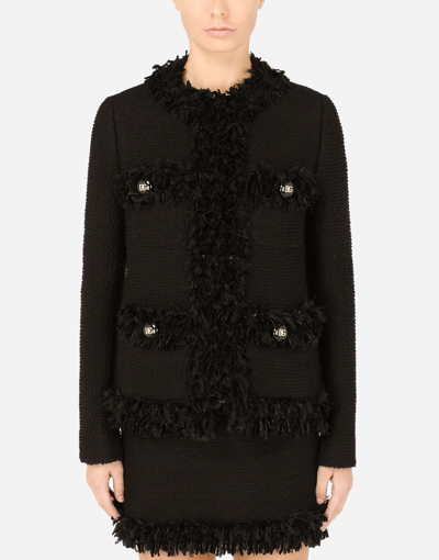 DOLCE & GABBANA SINGLE-BREASTED BOUCLÉ JACKET