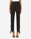 Dolce & Gabbana Twill Pants With Lacing In Black