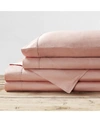 BRIELLE HOME 400 THREAD COUNT SOLID COTTON SATEEN SHEET SET, KING