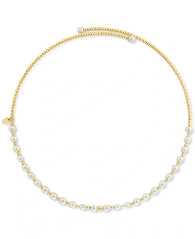 Effy Collection Effy Cultured Freshwater Pearl (4-1/2mm) Choker Necklace In 14k Gold In K Yellow Gold