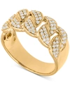 Macy's Men's Diamond Chain Link Ring (1/2 Ct. T.w.) In 10k White Gold (also In Yellow Gold) In Yellow Gold