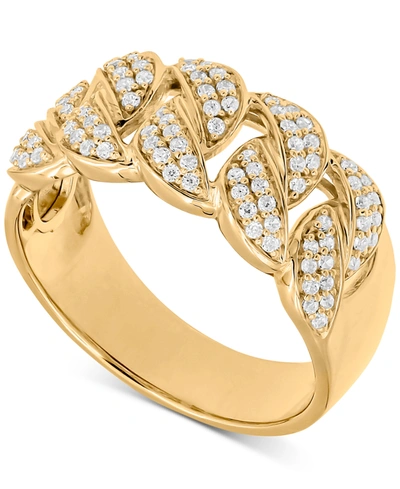 Macy's Men's Diamond Chain Link Ring (1/2 Ct. T.w.) In 10k White Gold (also In Yellow Gold)