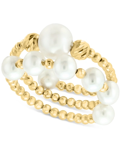 Effy Collection Effy Cultured Freshwater Pearl (4-1/2 - 7mm) Beaded Coil Ring In 14k Gold In K Yellow Gold