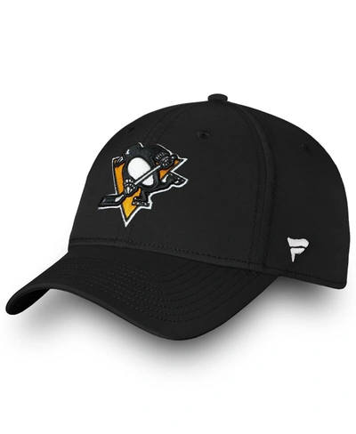 FANATICS MEN'S BLACK PITTSBURGH PENGUINS CORE PRIMARY LOGO FLEX HAT