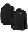 COLOSSEUM MEN'S BLACK NEBRASKA HUSKERS OHT MILITARY-INSPIRED APPRECIATION BIG AND TALL QUARTER-ZIP JACKET