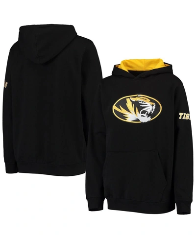 Stadium Athletic Youth Boys Black Missouri Tigers Big Logo Pullover Hoodie