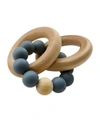 Tiny Teethers Designs 3 Stories Trading Tiny Teethers Infant Silicone And Beech Wood Rattle And Teether In Gray