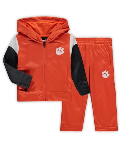 Outerstuff Toddler Boys Orange Clemson Tigers Poly Fleece Full-zip Hoodie And Pants Set