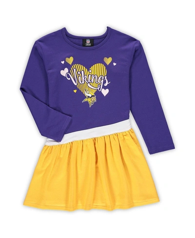 Outerstuff Kids' Girls Preschool Purple Minnesota Vikings All Hearts Jersey Tri-blend Dress