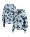 New Era Women's College Navy Seattle Seahawks Tie Dye Fleece Full-zip Hoodie In Navy