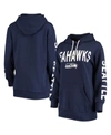 G-III 4HER BY CARL BANKS WOMEN'S COLLEGE NAVY SEATTLE SEAHAWKS EXTRA POINT PULLOVER HOODIE