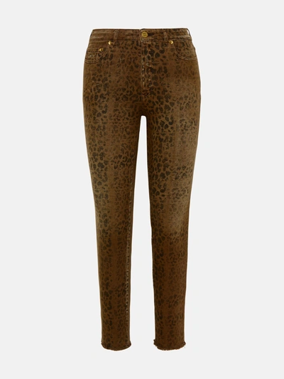 Golden Goose Animalier Cotton Blend Skinny Deena Jeans In Brown