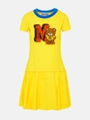Moschino Teddy Bear Organic Cotton Dress In Yellow