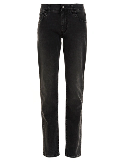 Dolce & Gabbana Straight Leg Jeans In Black