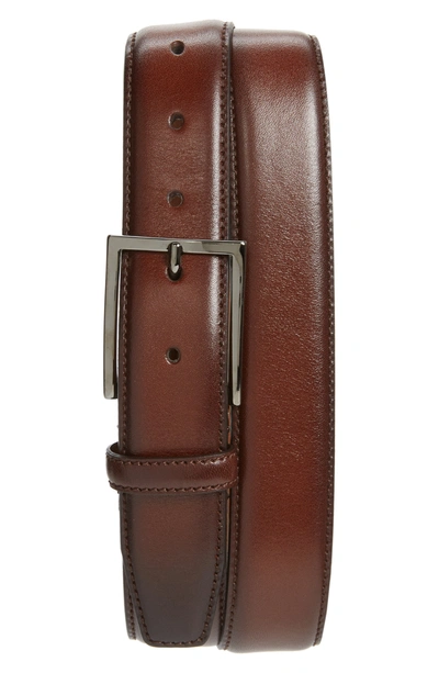 Nordstrom Shop Marco Burnished Leather Belt In Brown Chestnut