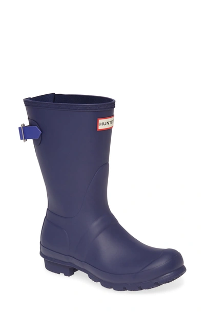 Hunter Original Short Back Adjustable Rain Boot In Melody/ Electric Storm